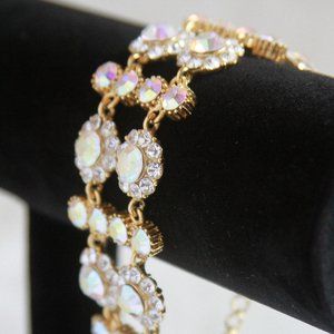Rhinestone and Gold Bracelet